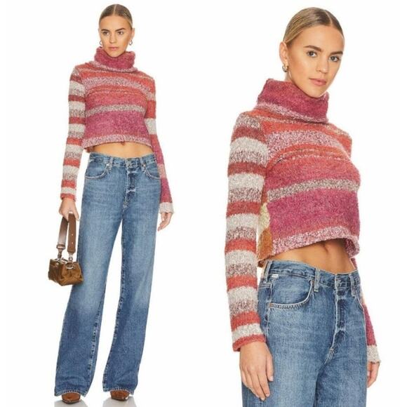 Free People My Girl Turtleneck Sunburst Combo Size M - Picture 10 of 10